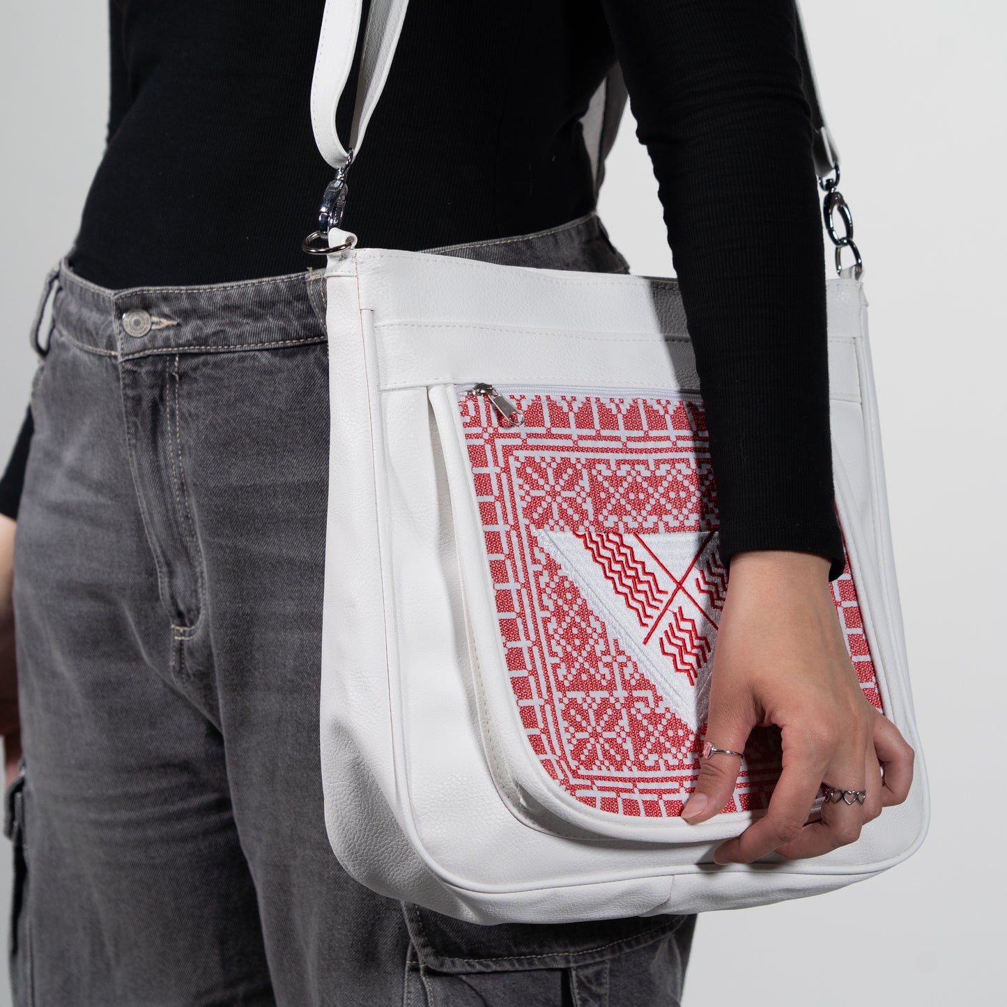 SATCHEL - KUFFIYEH WHITE