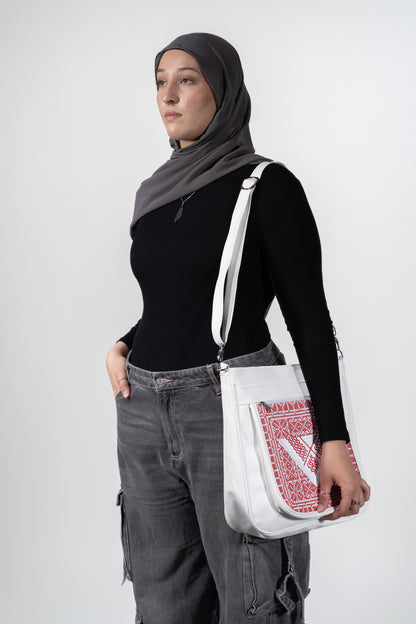 SATCHEL - KUFFIYEH WHITE