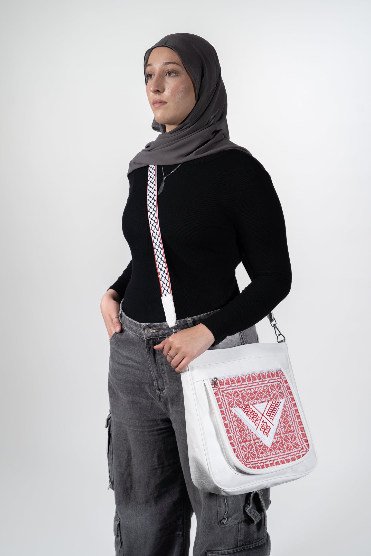 SATCHEL - KUFFIYEH WHITE