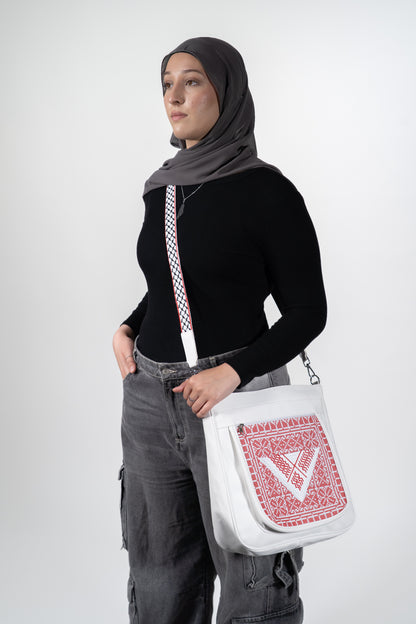 SATCHEL - KUFFIYEH WHITE
